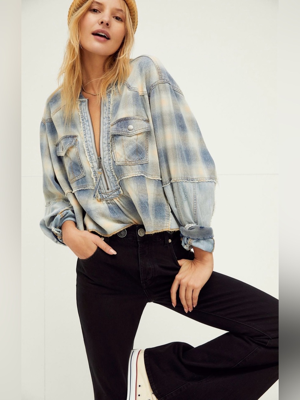 we the free Leon Plaid Pullover.